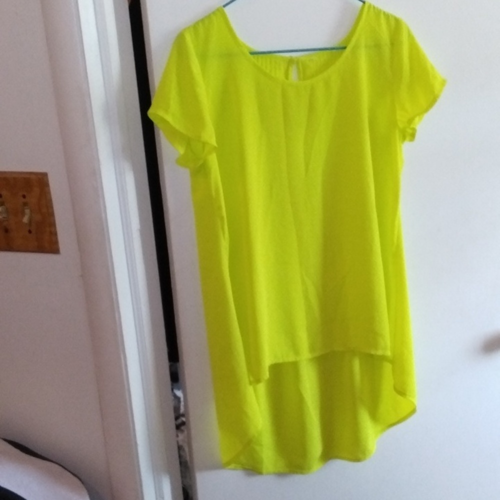 Bright Yellow High-Low Blouse